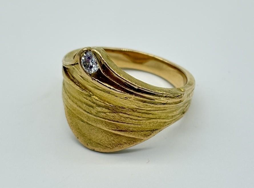 Designer - Ring von Becker & Reister aus 750er 18k Gold mit einem Diamanten, RG 56 - Ludowinger