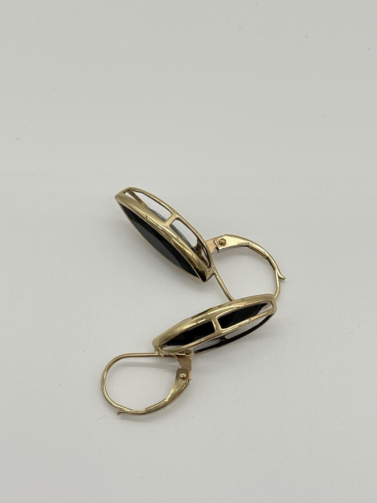 Ohrringe aus 333er Gold mit Onyx - Edelstein - Ludowinger
