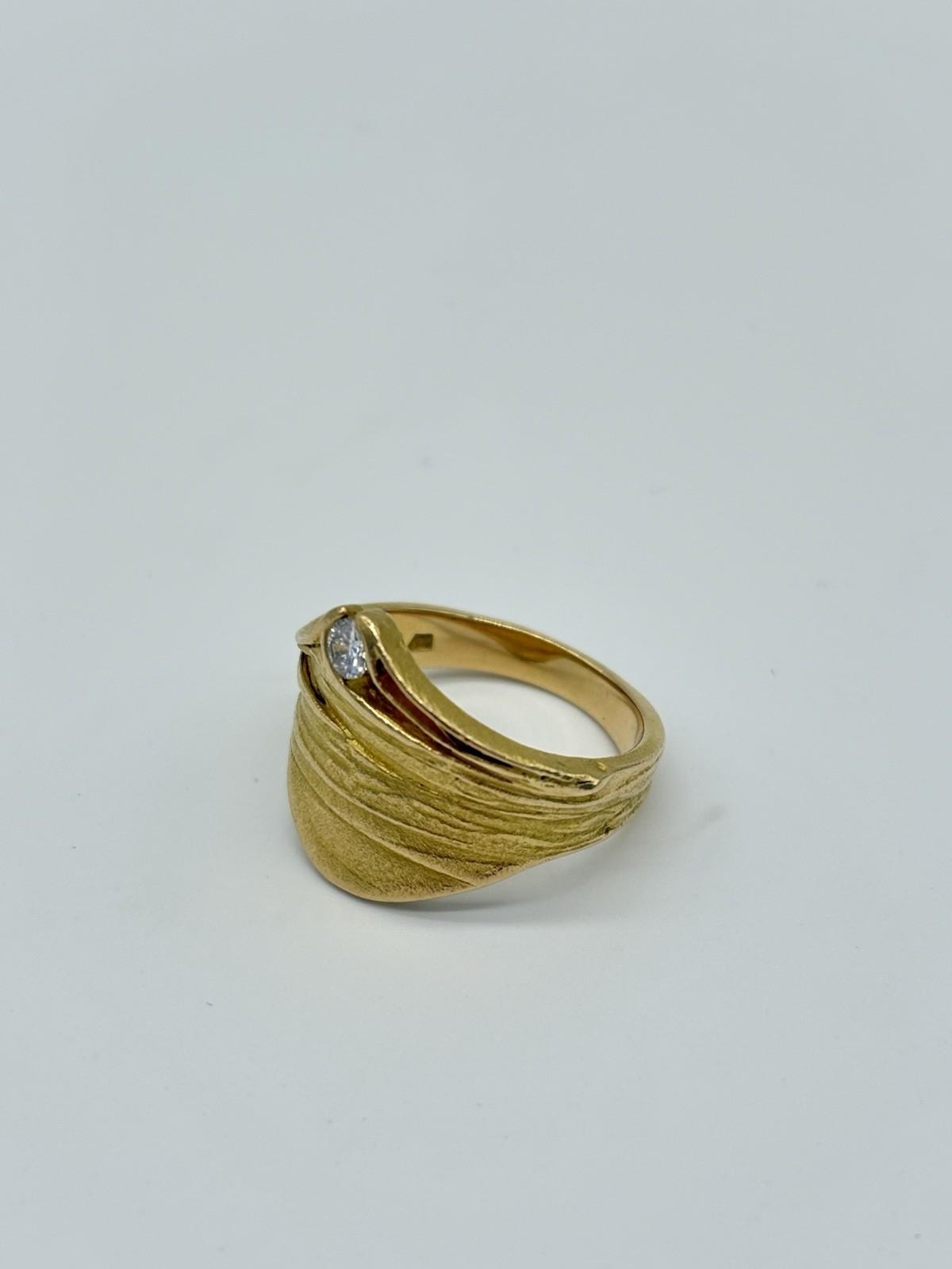 Designer - Ring von Becker & Reister aus 750er 18k Gold mit einem Diamanten, RG 56 - Ludowinger