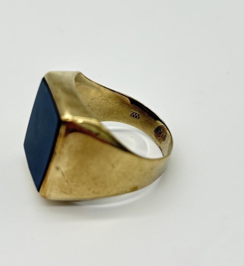 Herrenring aus 333/000 8k Gold mit Onyx - Platte - Ludowinger