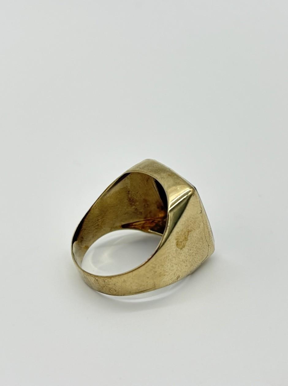 Herrenring aus 333/000 8k Gold mit Onyx - Platte - Ludowinger