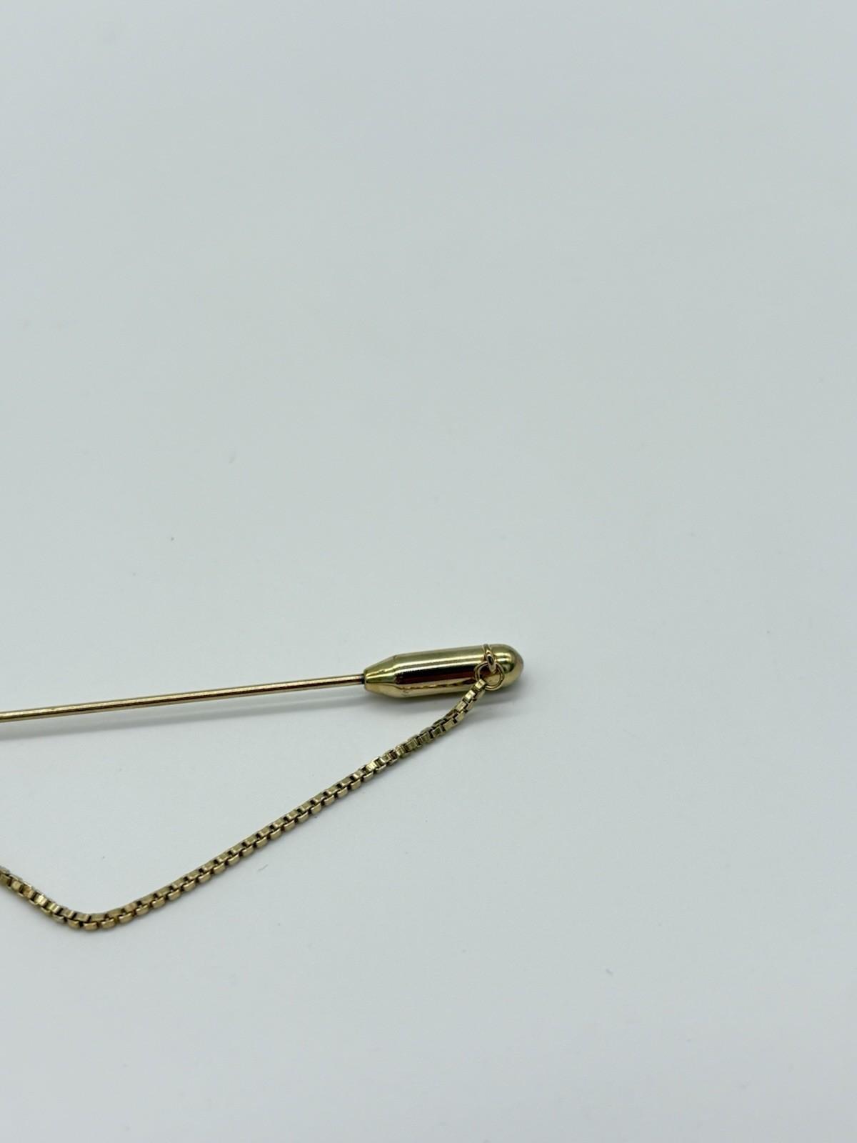 Hübsche Anstecknadel aus 333er 8k Gold mit einem Hufeisen, L 5,5 cm - Ludowinger