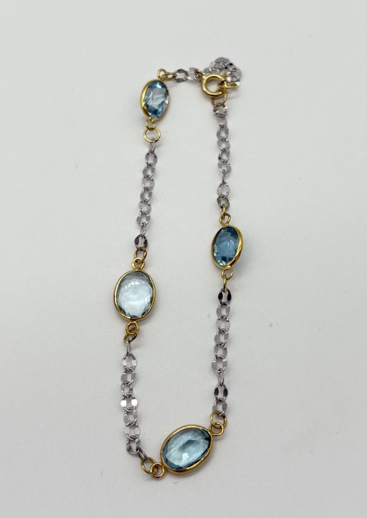 Luxuriöses Armband aus 750er 18k Gold mit Aquamarinen - Ludowinger